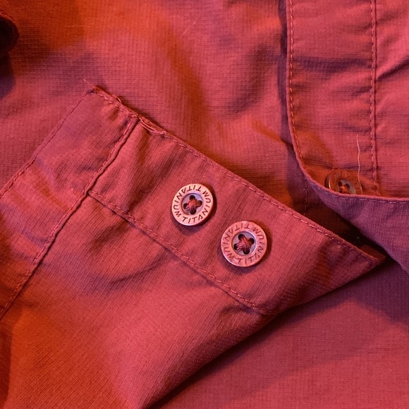 Columbia Titanium Long Sleeve Button Up Nylon Red/OrangeFishing Shirt Mens XXL - Picture 6 of 11